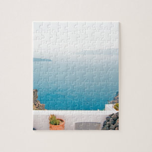 Uitzicht op het eiland Santorini Legpuzzel