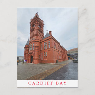 Uitzicht op het Pierhead-gebouw in Cardiff Bay op  Briefkaart
