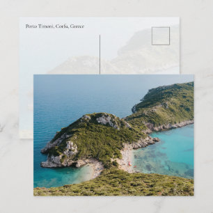 Uitzicht op het strand van Porto Timoni, eiland Co Briefkaart