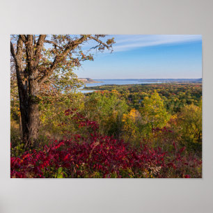 Uitzicht op Lake Pepin vanaf Frontenac State Park Poster