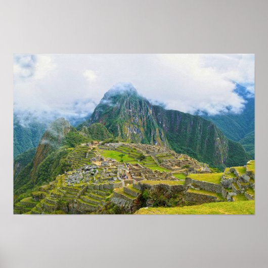 Uitzicht op Machu Picchu, Peru Poster (Voorkant)