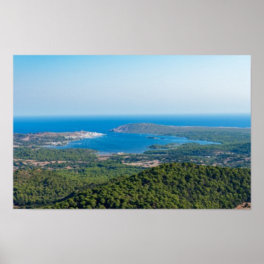 Uitzicht op Menorca van de top van Monte Toro Poster (Voorkant)