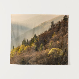 Uitzicht op Oconaluftee Valley   North Carolina Wandkleed