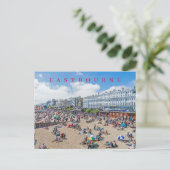 Uitzicht op strand van Eastbourne op ansichtkaart Briefkaart (Staand voorkant)