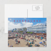 Uitzicht op strand van Eastbourne op ansichtkaart Briefkaart (Voorkant / Achterkant)