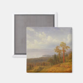 Uitzicht over de Hudson die over de Tappen Zee kij Magneet (Voorkant / Achterkant)