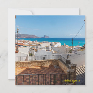 Uitzicht over de oude stad en baai, Altea, Costa B