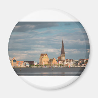 Uitzicht over de Warnow naar Rostock Magneet