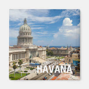 Uitzicht over het gebouw Capitol in Havana, Cuba Magneet
