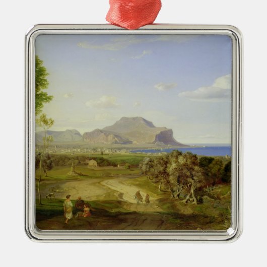 Uitzicht over Palermo, 1828 Metalen Ornament (Voorkant)