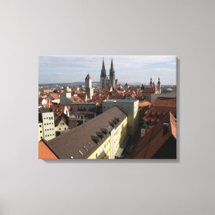 Uitzicht Over Regensburg, Duitsland Canvas Afdruk