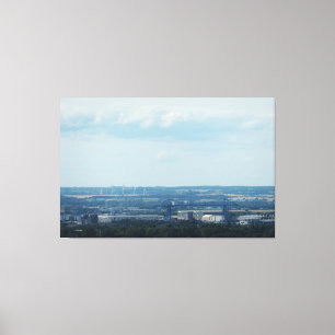 Uitzicht over Teesside Canvas Afdruk