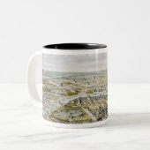 Uitzicht Parijs van Bois de Boulogne Tweekleurige Koffiemok (Voorkant links)