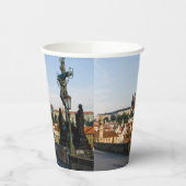 Uitzicht Prague Castle van Charles bridge, Tsjechi Papieren Bekers (Links)