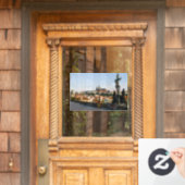 Uitzicht Prague Castle van Charles bridge, Tsjechi Raamsticker (Huis Deur)