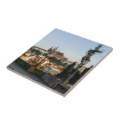 Uitzicht Prague Castle van Charles bridge, Tsjechi Tegeltje (Zijkant)