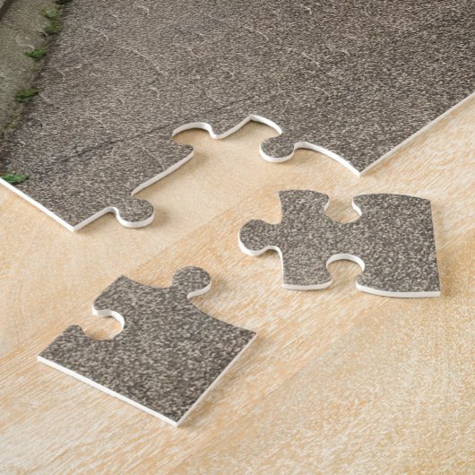 Uitzicht puzzel met twittestrandhutten legpuzzel (Zijkant)