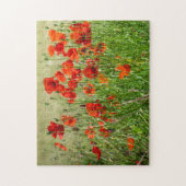 Uitzicht puzzel voor rode papavervelden legpuzzel (Verticaal)