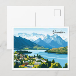 Uitzicht Queenstown Nieuw-Zeeland Briefkaart
