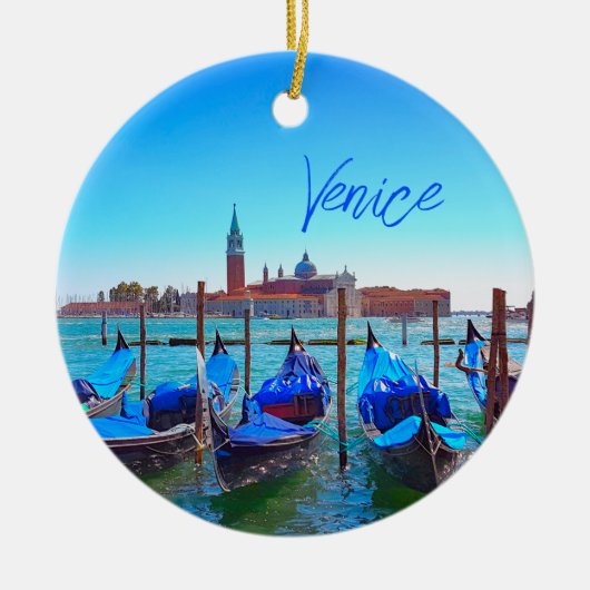 Uitzicht San Giorgio Maggiore Island Venetië Itali Keramisch Ornament (Voorkant)