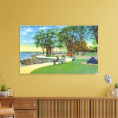 Uitzicht Seaside Park Seawall Walk Canvas Afdruk (Insitu (Woonkamer))