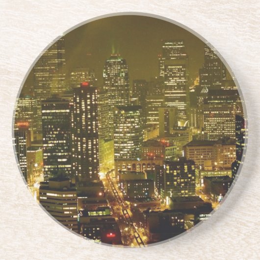 Uitzicht Seattle Zandsteen Onderzetter (Voorkant)