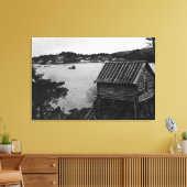 Uitzicht Seldovia, Alaska van over het water Canvas Afdruk (Insitu (Woonkamer))