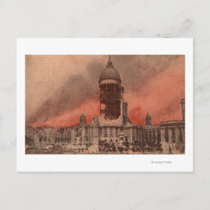 Uitzicht stadhuis na aardbeving briefkaart