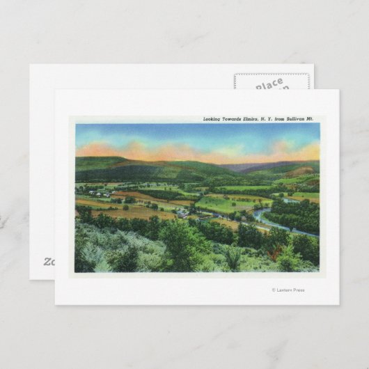 Uitzicht Sullivan Mountain van de stad Briefkaart (Voorkant / Achterkant)