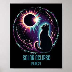 Uitzicht Totaliteit April 8 2024 Astronomie Cat Lo Poster