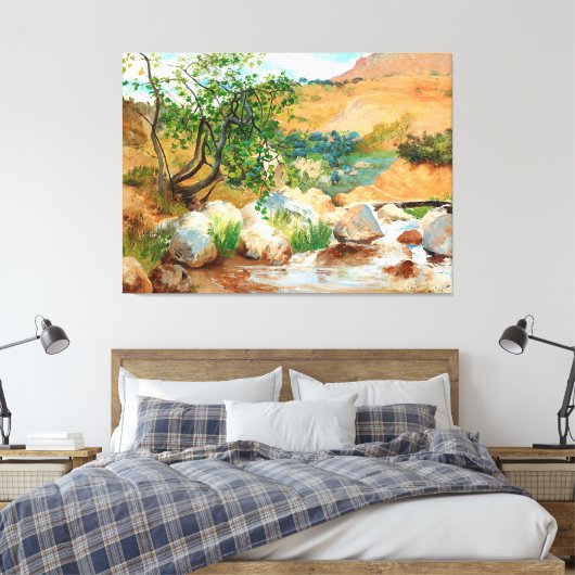 Uitzicht Trees Rocks Mountain Canvas Afdruk (Insitu (Slaapkamer))