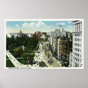 Uitzicht Tremont Street uit Boylston Poster