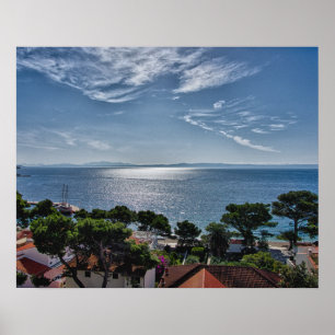 Uitzicht uit Brela, Kroatië Poster