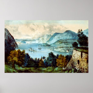 Uitzicht uit de Fort Putnam - West Point Hudson Poster