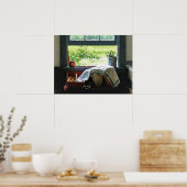 Uitzicht uit keukenvenster poster (Keuken)