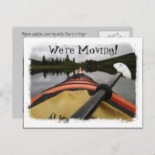 Uitzicht uit mijn kajak; adreswijziging aankondigingskaart (Voorkant / Achterkant)