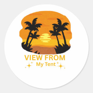 Uitzicht uit Mijn Tent – Camping Ronde Sticker