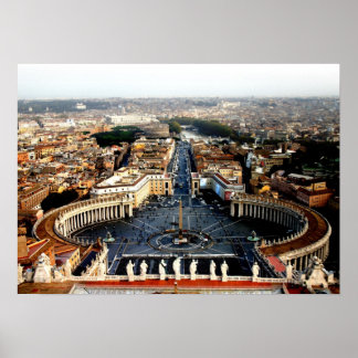 Uitzicht uit St Marks, Rome Poster