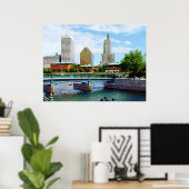 Uitzicht uit Waterplace Park Poster (Thuiskantoor)