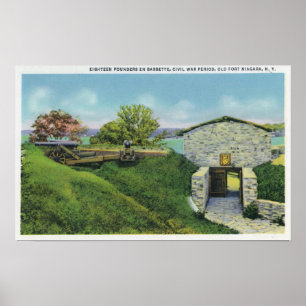 Uitzicht van adjutant Quarters in het oude Franse  Poster