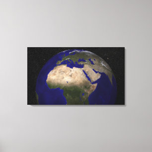 Uitzicht van Afrika, Europa, het Midden-Oosten en Canvas Afdruk