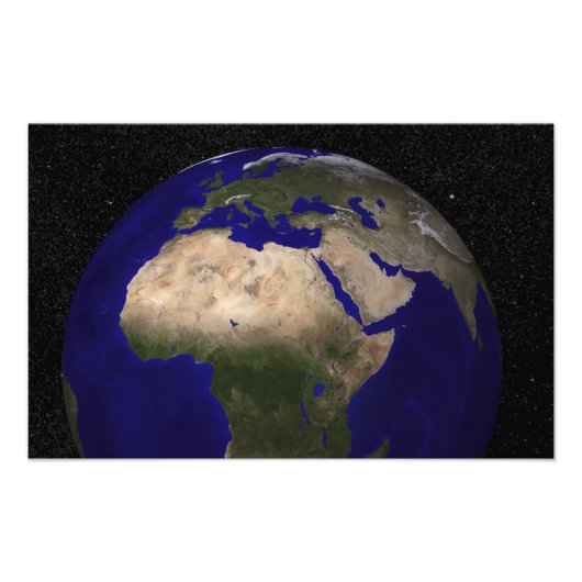 Uitzicht van Afrika, Europa, het Midden-Oosten en Foto Afdruk (Voorkant)