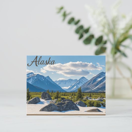 uitzicht van Alaska Lake Briefkaart (Staand voorkant)