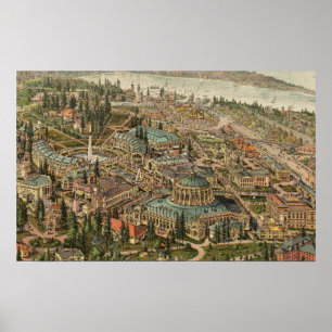 Uitzicht van Alaska Yukon Pacific Expo Poster