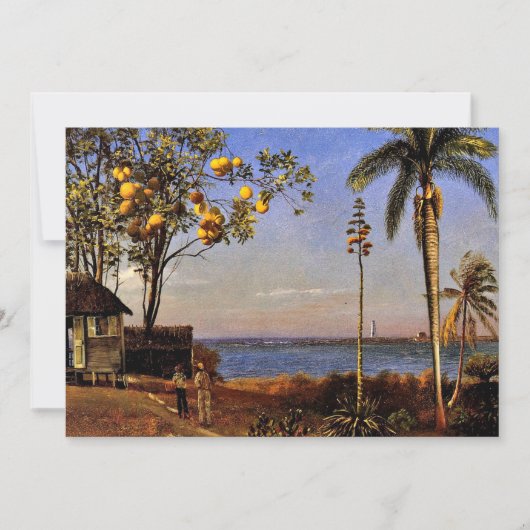 Uitzicht van Albert Bierstadt op de Bahama's Kaart (Voorkant)