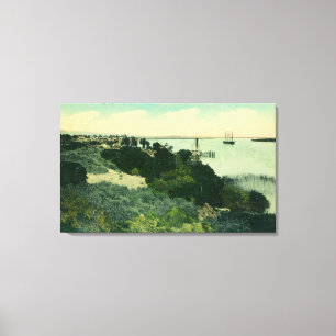 Uitzicht van Antioch en de San Joaquin Canvas Afdruk