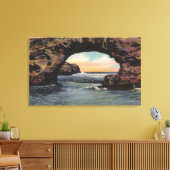 Uitzicht van Arch Rock langs West Cliff Drive Canvas Afdruk (Insitu (Woonkamer))