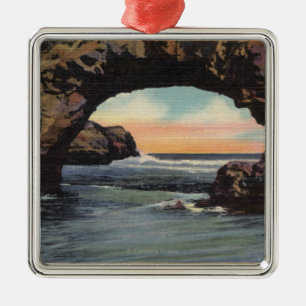 Uitzicht van Arch Rock langs West Cliff Drive Metalen Ornament