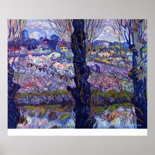 Uitzicht van Arles door Vincent van Gogh Poster (Voorkant)