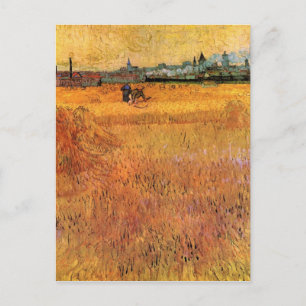 Uitzicht van Arles uit de Wheat Fields van Van Gog Briefkaart